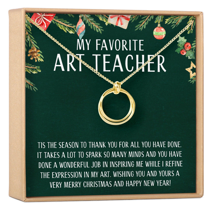 Christmas Gift for Art Teacher Linked Circles Necklace