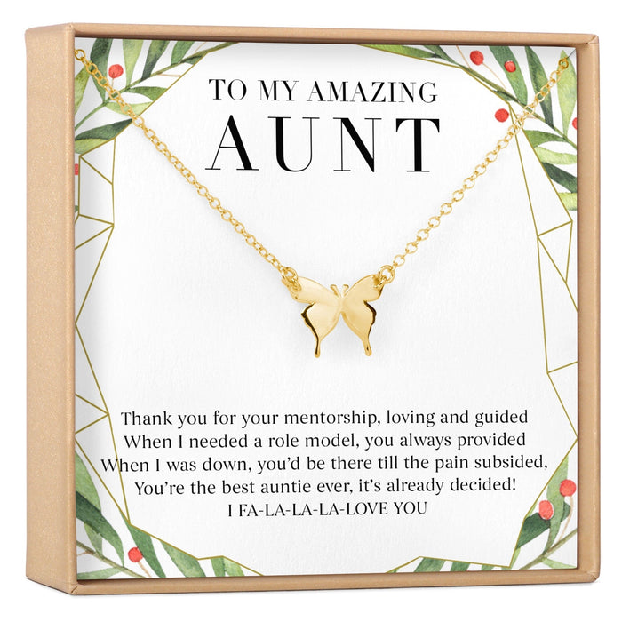Christmas Gift for Aunt Butterfly Pendant Necklace