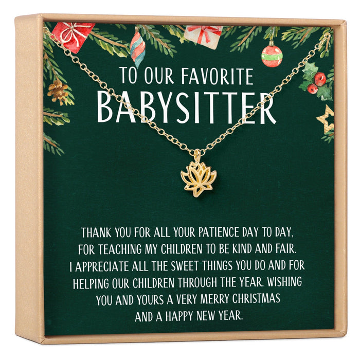 Christmas Gift for Babysitter Lotus Necklace