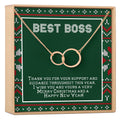 Christmas Gift for Boss Double Circles Necklace