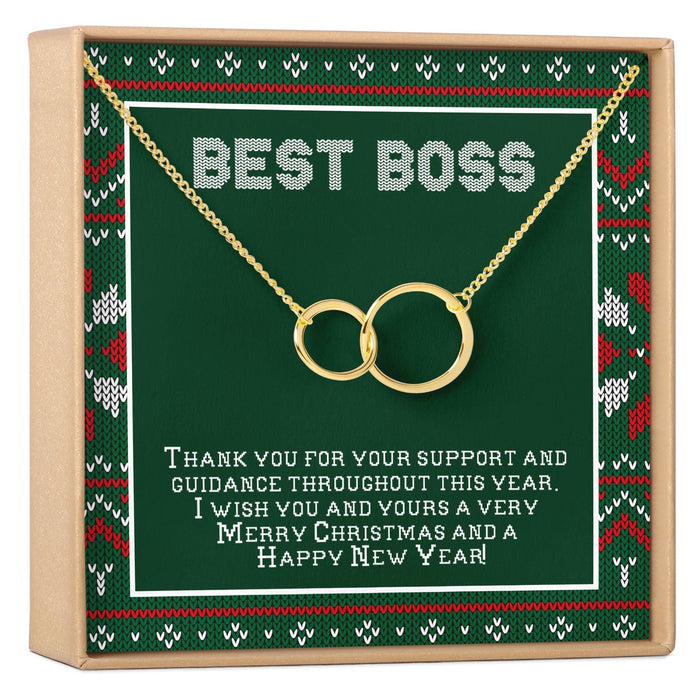 Christmas Gift for Boss Double Circles Necklace