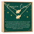 Christmas Gift for Cousin Elephant Necklace Set