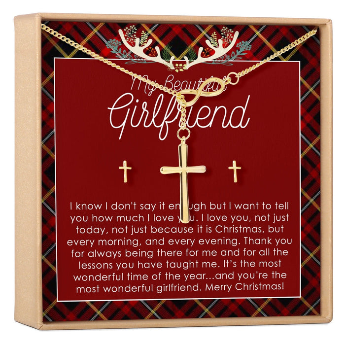 Christmas Gift for Girlfriend Cross earring and Necklace Set Jewelry Set