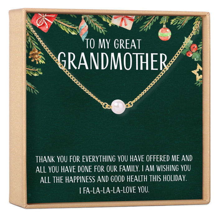Christmas Gift for Great Grandma Pearl Necklace