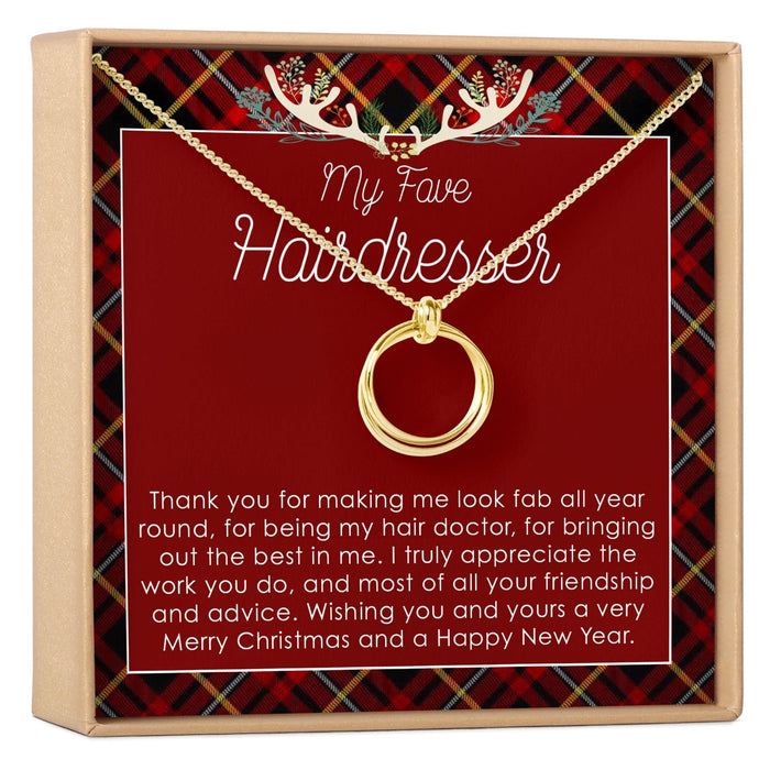 Christmas Gift for Hairdresser Linked Circles Necklace