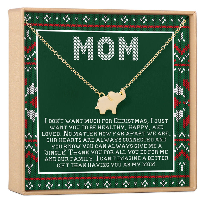 Christmas Gift for Mom Elephant Pendant Necklace