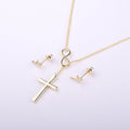 Christmas Gift for Nail Tech Cross earring and Necklace Set Jewelry Set