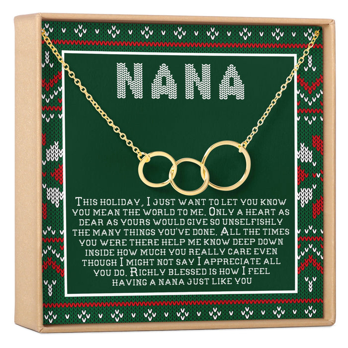 Christmas Gift For Nana Triple Circles Necklace