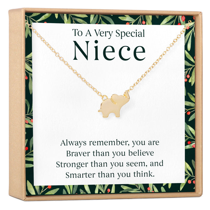 Christmas Gift for Niece Elephant Pendant Necklace
