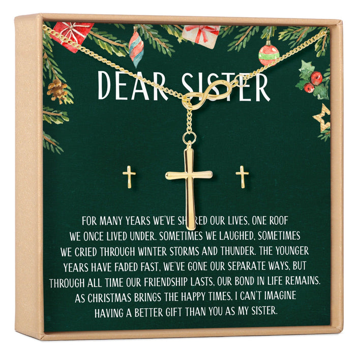 Christmas Gift for Sister Cross earring and Necklace Set Jewelry Set