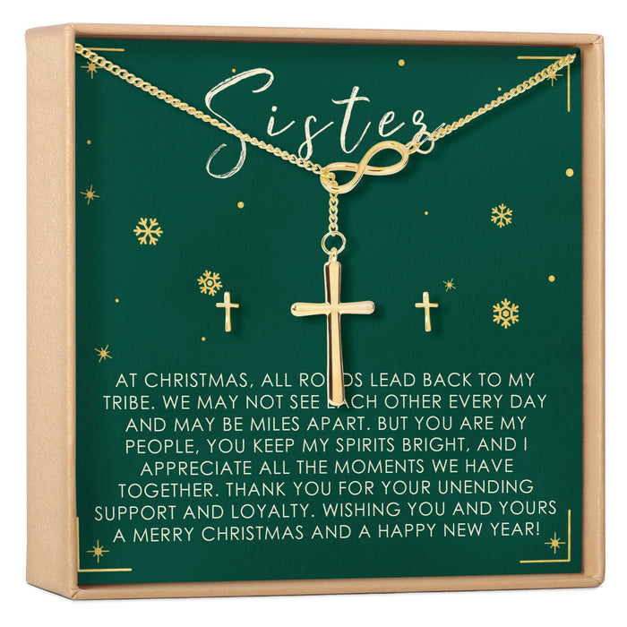 Christmas Gift for Sister Cross earring and Necklace Set Jewelry Set