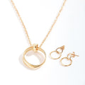 Christmas Gift for Sister-In-Law Linked Circles Earring and Necklace Jewelry Set