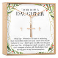 Christmas Gift for Stepdaughter Cross earring and Necklace Set Jewelry Set