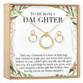 Christmas Gift for Stepdaughter Linked Circles Earring and Necklace Jewelry Set