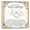 Christmas Gift for Stepdaughter Linked Circles Earring and Necklace Jewelry Set