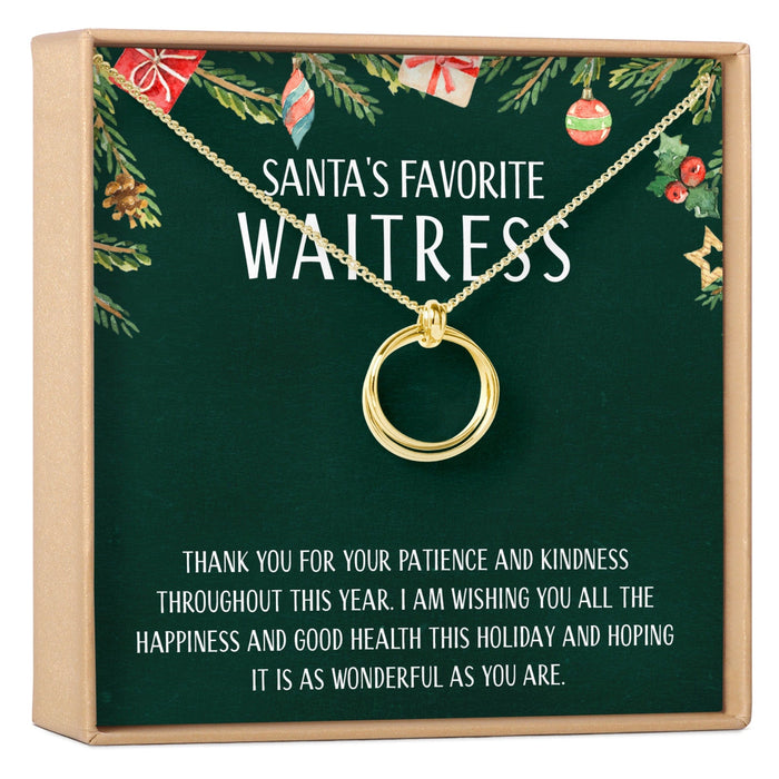 Christmas Gift for Waitress Linked Circles Necklace
