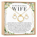Christmas Gift for Wife Linked Circles Earring and Necklace Jewelry Set