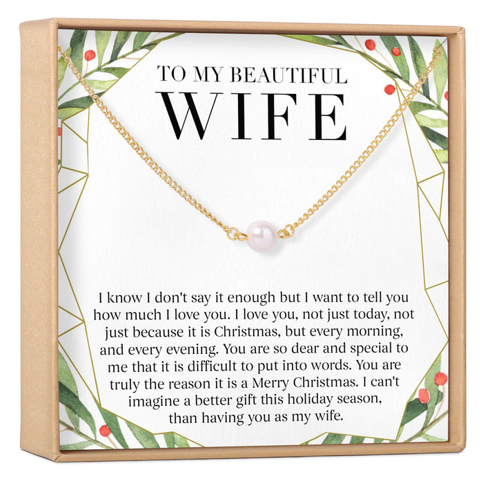 Christmas Gift for Wife Pearl Necklace
