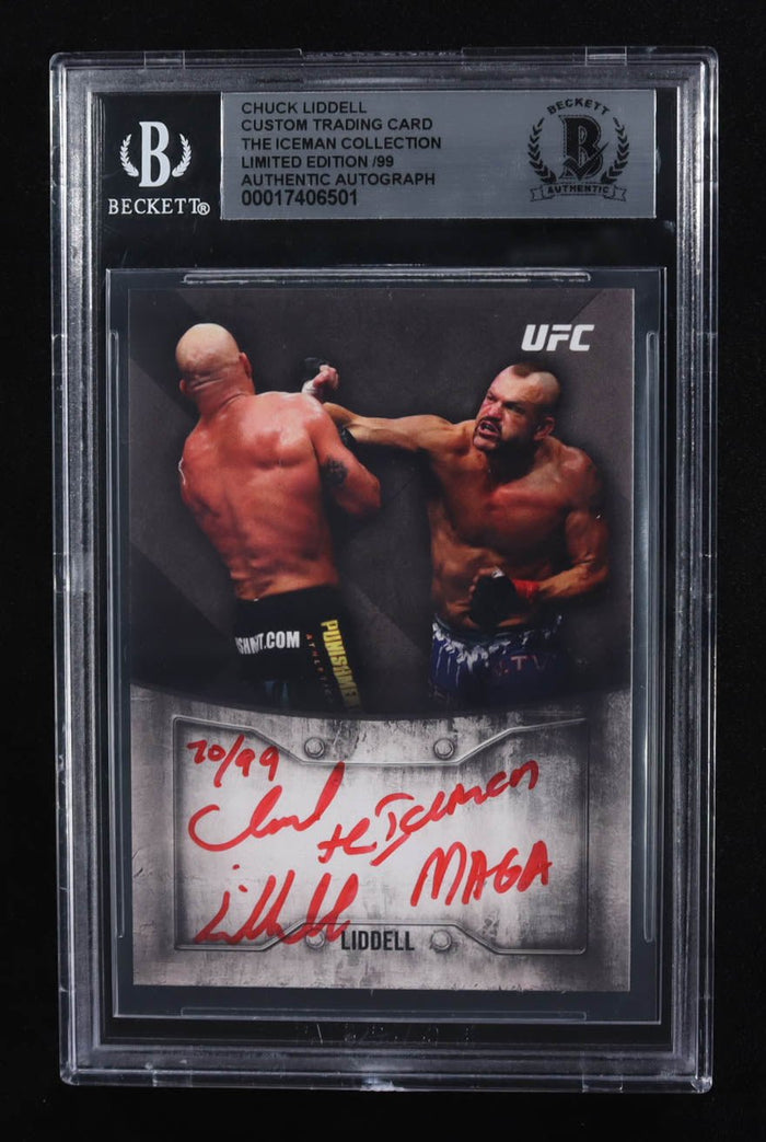 Chuck Liddell Signed The Iceman MAGA Card 70 Of 99 Beckett Authentic