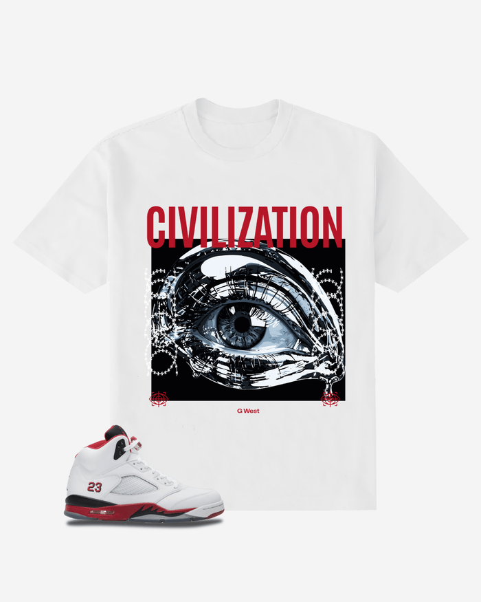 G West Civilization Oversized T-Shirt Mens
