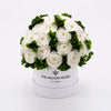Classic White Box | White Persian Buttercups & Green Hydrangeas