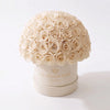 Classic Beige Suede Superdome Box | White Roses