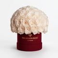 Classic Bordeaux Suede Superdome Box | White Roses