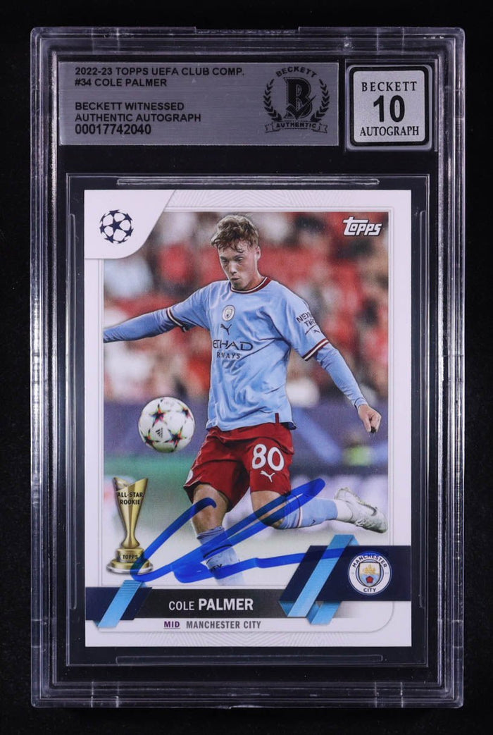 Cole Palmer Signed 2022-23 Topps UEFA Club Competitions Autograph Beckett 10