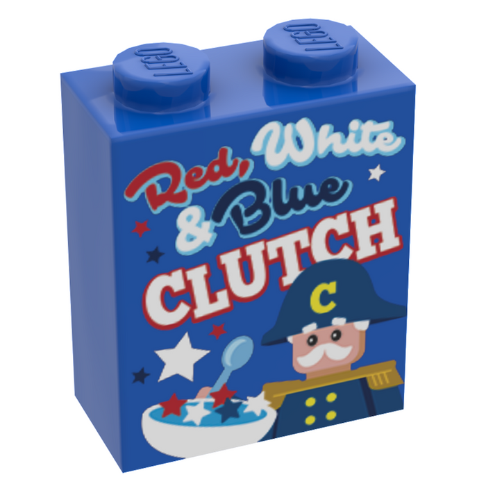 Red, White & Blue Capt. Clutch Cereal (1 x 2 x 2 Brick)