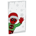 Christmas Deadpool Peek-A-Boo 4x6 Glass Window