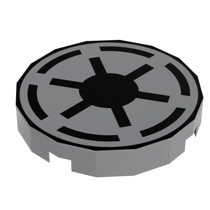 Republic Crest - Custom Printed Star Wars 2x2 Round Tile made using LEGO part