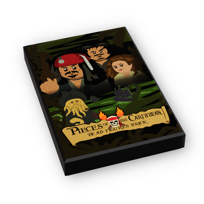 Pieces of the Caribbean: Dead Figures Brick Movie Cover (2x3 Tile)