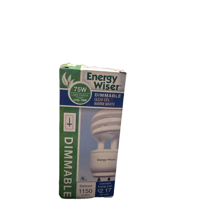 Energy Wiser 18W GU24 Dimmable CFL Bulb 75W Eq 1150lm Warm White, Set of 2