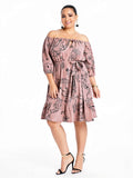 City Chic Trendy Plus Size Printed Off-The-Shoulder Peasant Dress, Size 20W