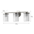 Ruee Appliances 3 Light Vanity Bar, Brushed Nickel Finish
