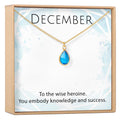 December Birthstone / Tanzanite Crystal Charm Necklace