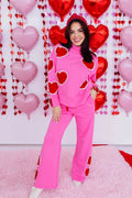 Brianna Cannon Doily Hearts Flare Sweatpants