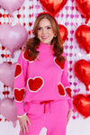 Brianna Cannon Doily Hearts Mock Neck Sweatshirt