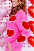 Brianna Cannon Doily Hearts Mock Neck Sweatshirt