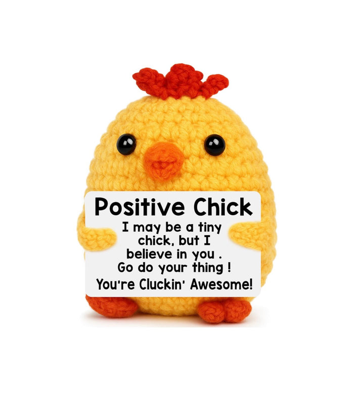 Positive Chick Yellow Crochet Figurine