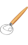 Danish Dough Whisk, 13", Stainless Steel Wire Head, Wooden Handle, Bread Mixer