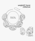 Silver Chunky Abstract Statement Necklace & Earrings Set
