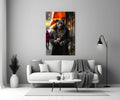 Java the Leopard Glass Wall Art || Designer's Collection