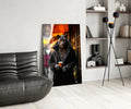 Java the Leopard Glass Wall Art || Designer's Collection