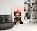 Contemporary Floral Crown Portrait Glass Wall Art || Designer Collection