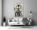 Armored Spartan Compass Glass Wall Art