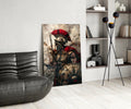 Red Crest Gladiator Shield Glass Wall Art