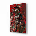 Deep Red Gladiator Shield Glass Wall Art