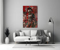 Deep Red Gladiator Shield Glass Wall Art