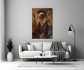 Bare Chested Spartan Spear Glass Wall Art